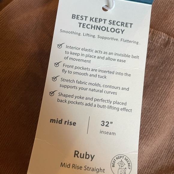 Jag Jeans Ruby NWT Mid Rise Straight Leg Corduroy Pants Size 8 Beige - Picture 10 of 13